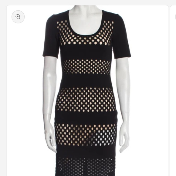 Fendi Black and Cream Mesh Midi Dress size XS - Picture 1 of 2